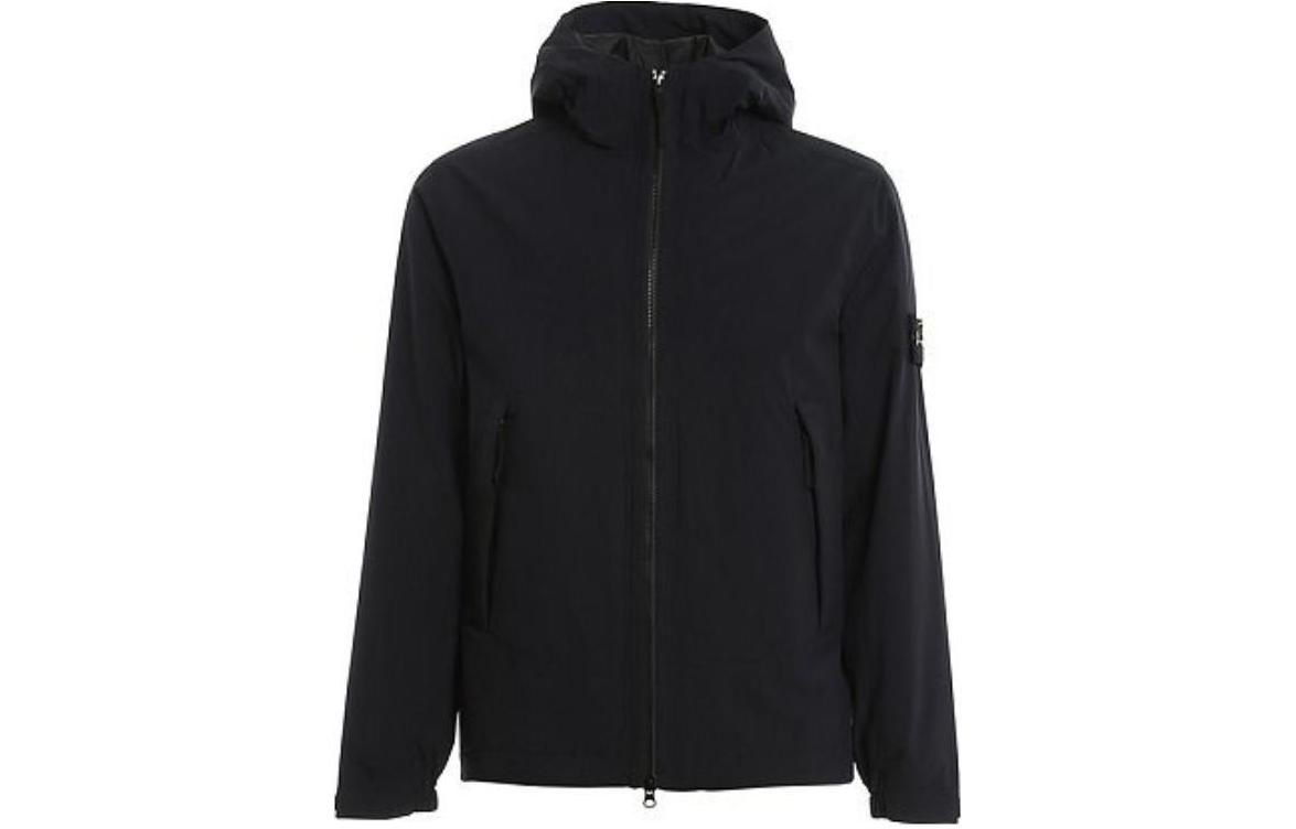 Stone Island Black Waterproof Zip Hoodie Jacket for Men 731541627-V0020