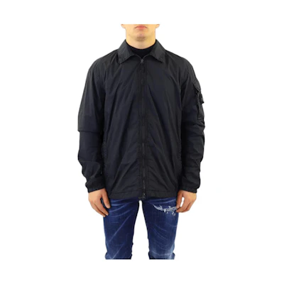 Stone Island Black Zip-Up Collared Long-Sleeve Jacket for Men MO771510223-V0029
