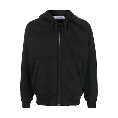 Stone Island Black Zip-Up Hooded Jacket 781562051