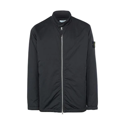 Stone Island Black Zip-Up Jacket with Stand Collar 751542346-V0029