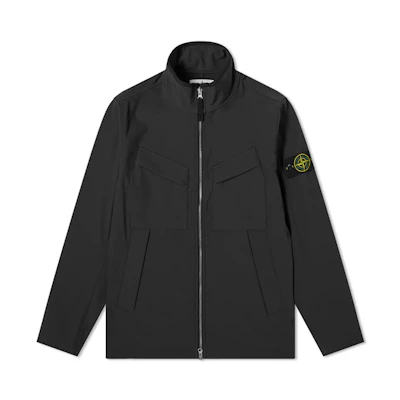Stone Island Black Zip-Up Stand Collar Jacket - Fall Collection 741540827-V0029