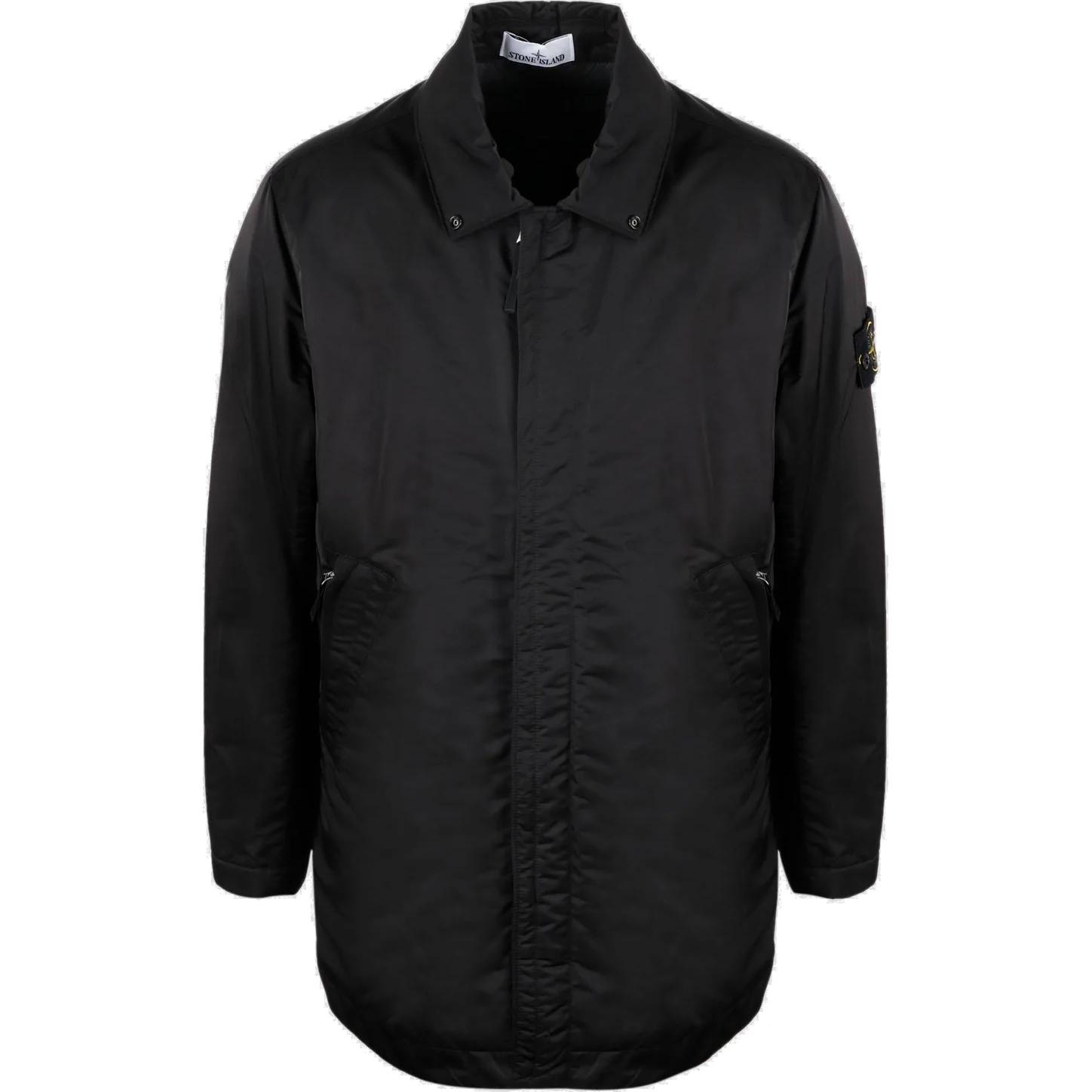 Stone Island Black Zip-Up Straight-Cut Long-Sleeve Jacket 771542646-V0029