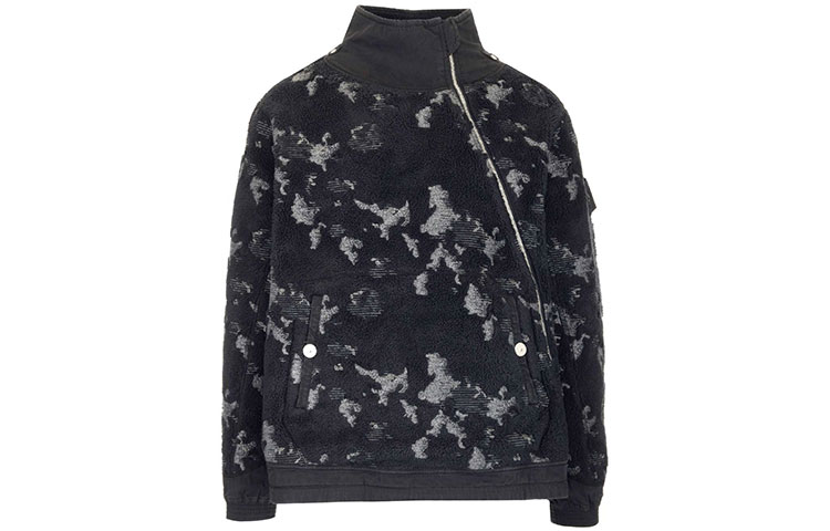 Stone Island Black Zip Jacket with Stand Collar MO751960511-V2029