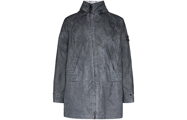 Stone Island Bleached Effect Drawstring Hooded Parka Jacket Men’s Dark Grey. 721570124-V0029 圖 2