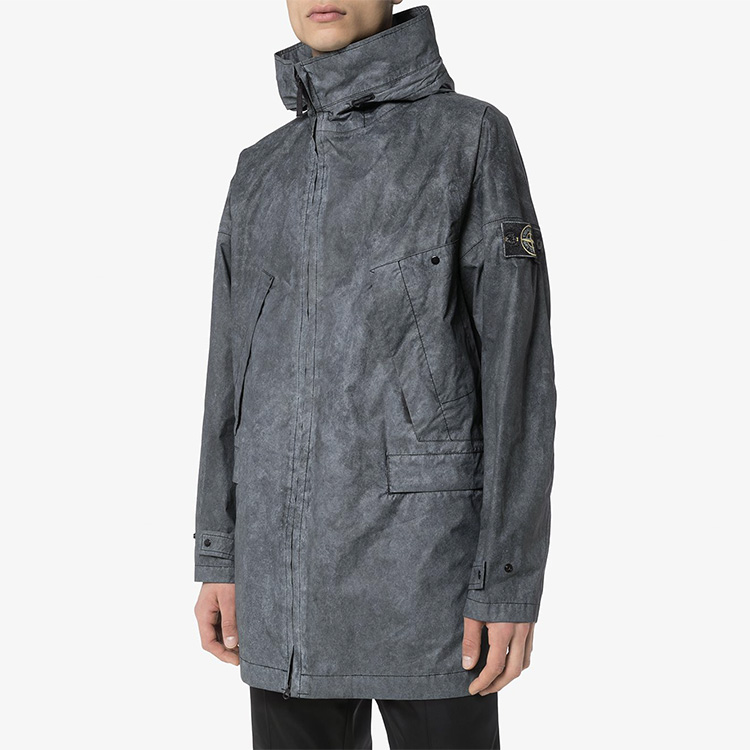Stone Island Bleached Effect Drawstring Hooded Parka Jacket Men’s Dark Grey. 721570124-V0029 圖 3