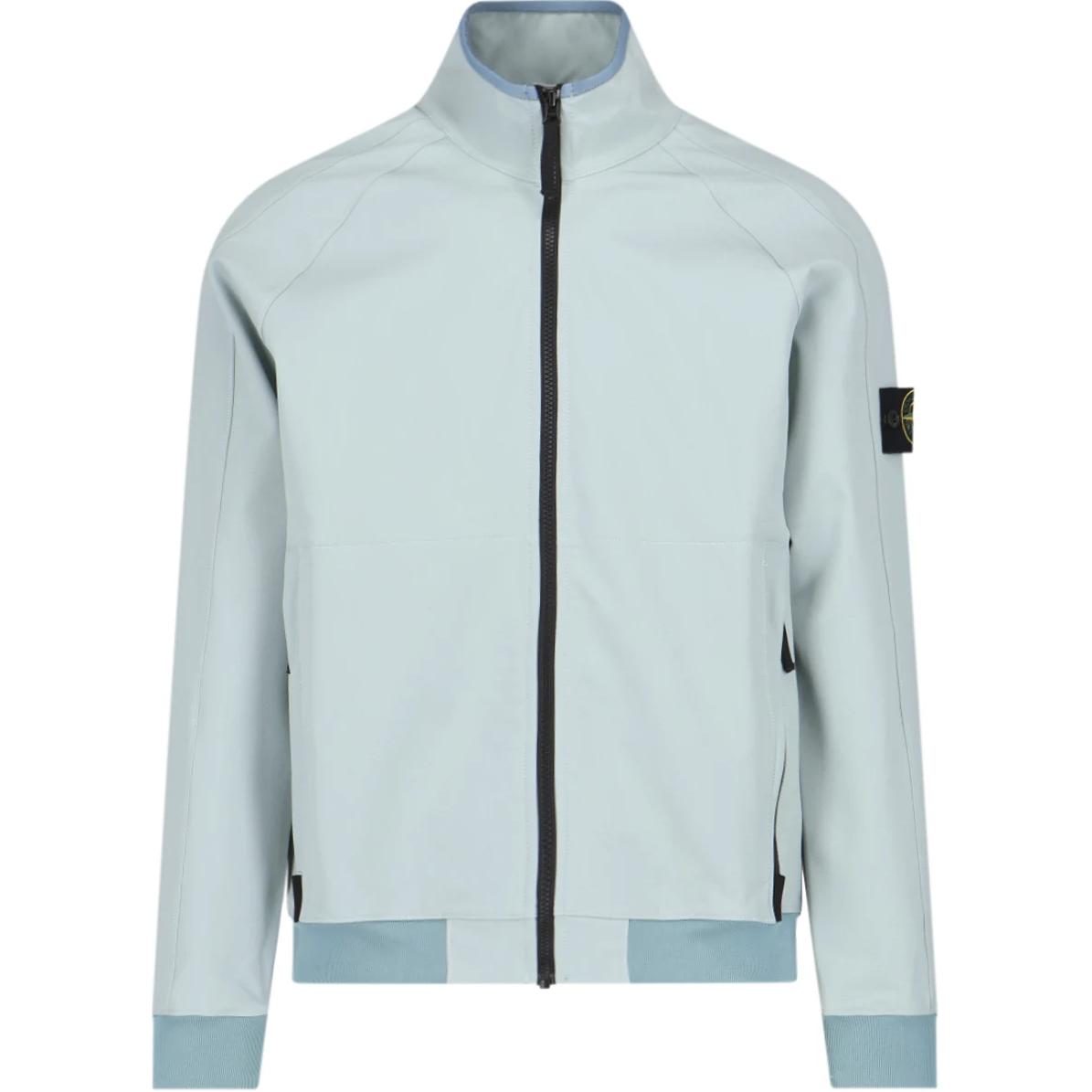 Stone Island Blue Badge Patch Zip-Up Jacket for Men 781560753-V0041