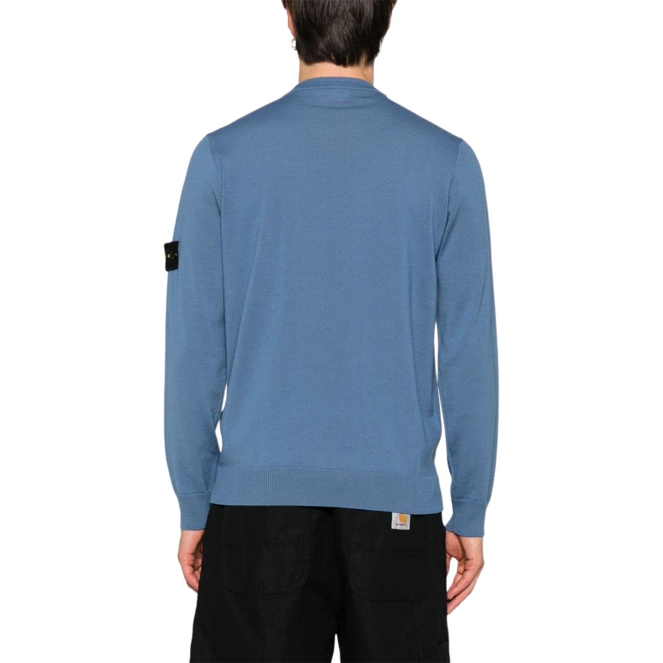 STONE ISLAND Blue Crewneck Long-Sleeve T-Shirt with Logo Print for Men. 8115510C4-V0024 圖 4