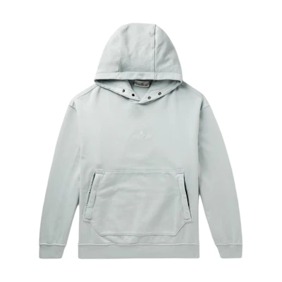 Stone Island Blue Embroidered Logo Hoodie for Men 781562251-V0041