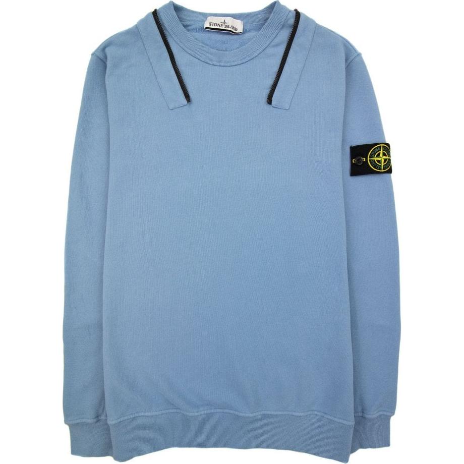 Stone Island Blue Hoodie with Badge Pullover Design for Men 771564920-V0046