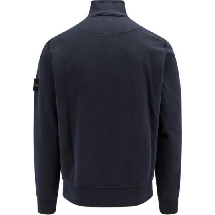 Stone Island Blue Logo Zip-Up Long-Sleeve Jacket 801564351-A0020 圖 3