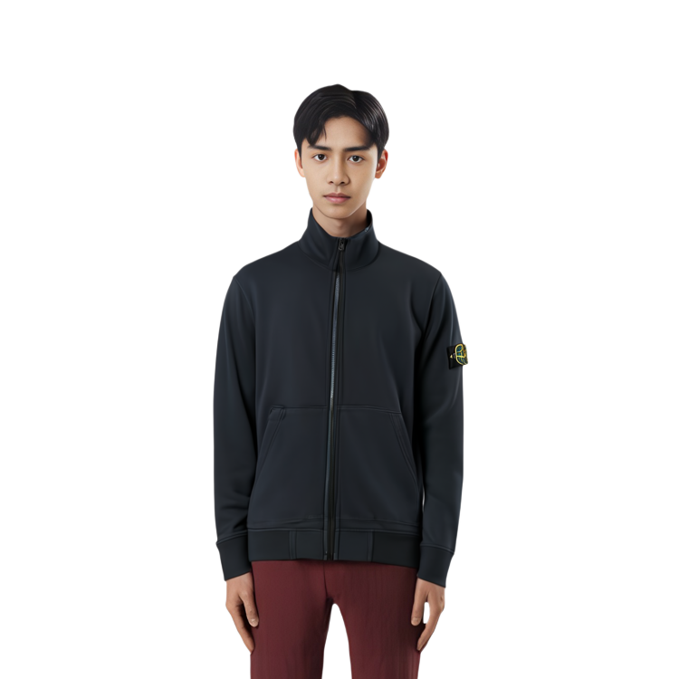 Stone Island Blue Logo Zip-Up Long-Sleeve Jacket 801564351-A0020 圖 6