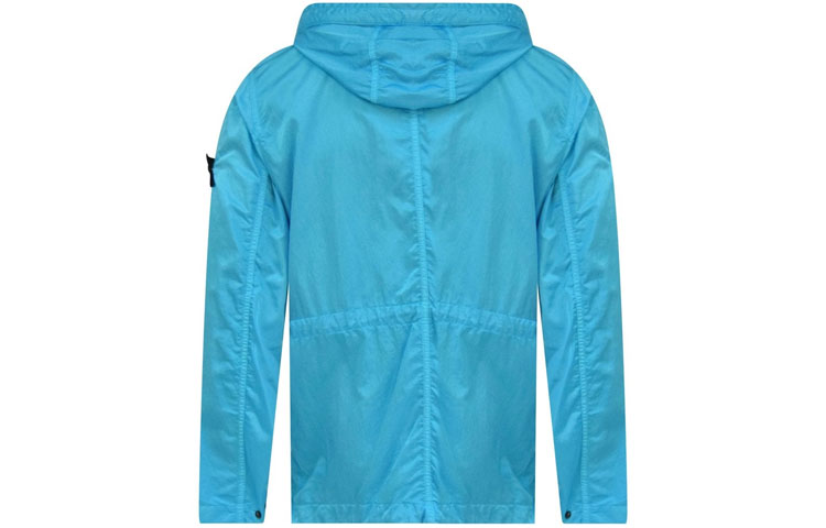 STONE ISLAND Blue Metallic Multi-Pocket Hooded Jacket for Men 741544430-V0042 圖 3