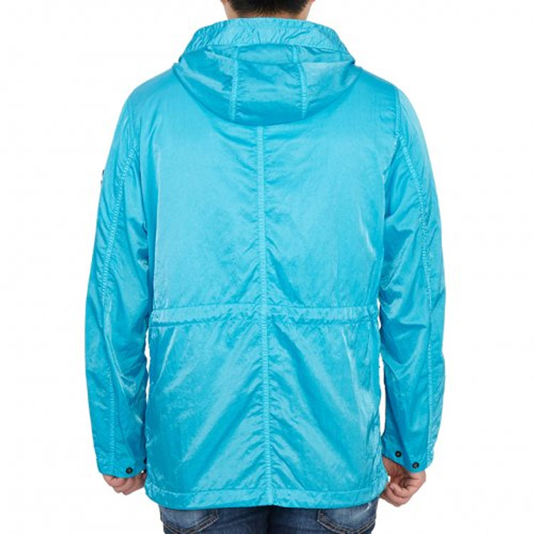 STONE ISLAND Blue Metallic Multi-Pocket Hooded Jacket for Men 741544430-V0042 圖 6