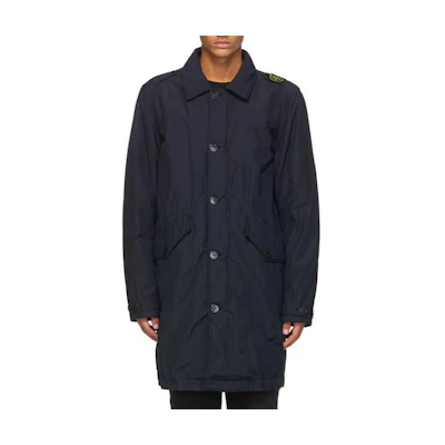 Stone Island Blue Mid-Length Solid Color Long-Sleeve Jacket 731570432-V0020