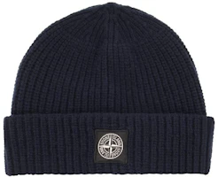 Stone Island Blue Wool Knit Beanie Hat with Logo Design for Men. 7915N10B5A0020 Stone Island Blue Wool Knit Beanie Hat with Logo Design for Men. 7915N10B5A0020