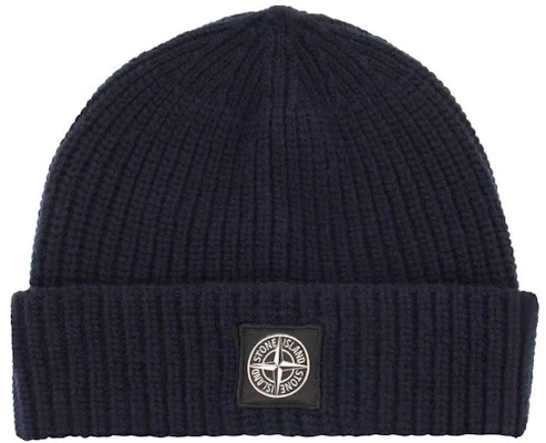 Stone Island 男士藍色羊毛針織毛帽附標誌設計 7915N10B5A0020 Order Stone Island 男士藍色羊毛針織毛帽附標誌設計 7915N10B5A0020