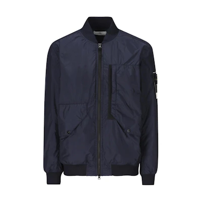 Stone Island Blue Zip-Up Stand Collar Jacket 791540923-V0020