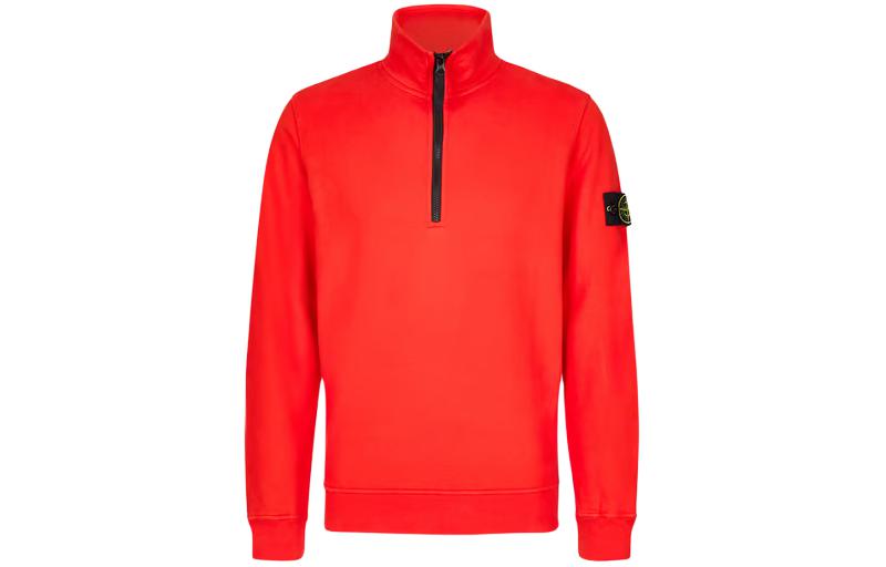 Stone Island Bright Orange Pullover Sweatshirt Long Sleeve Crewneck 791562720-V0037