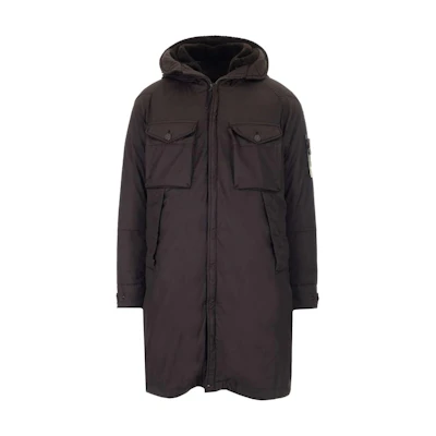 Stone Island Brown Long-Sleeve Hooded Zip Jacket 7315716F2-V0070