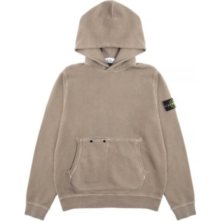 Stone Island Brown Solid Logo Patch Pullover Hoodie Long Sleeve 811561041-V0175