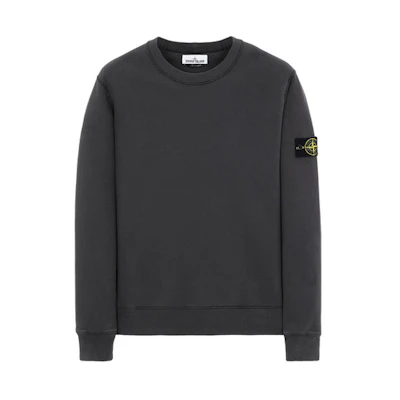 Stone Island Brushed Cotton Crewneck Sweatshirt Charcoal Gray 731563020-v0065