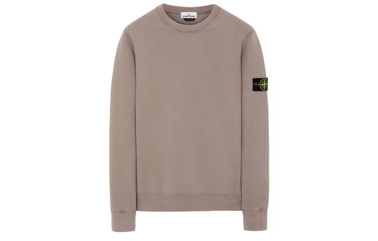 Stone Island Brushed Cotton Crewneck Sweatshirt Men’s - Earth Tone Brown 731563020-v0068