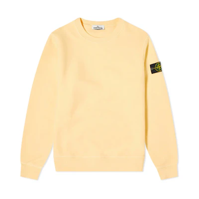 Stone Island Brushed Cotton Long Sleeve Sweatshirt Butter Yellow 731563020-V0035