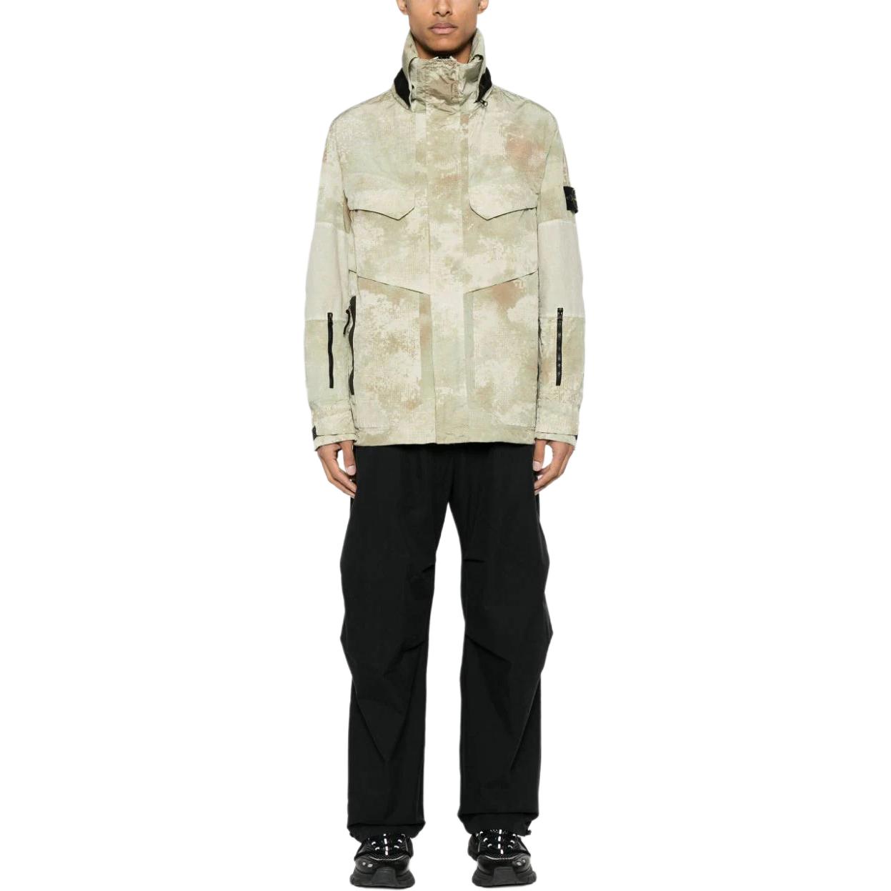 Stone Island Camouflage Full-Print Zip-Up Jacket Sage Green  Outerwear 8015438E1-V0091 圖 3