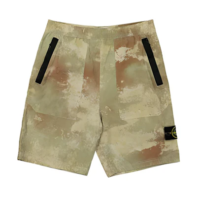 STONE ISLAND Camouflage Printed Loose-Fit Casual Shorts Green 8015L20E1-V0091