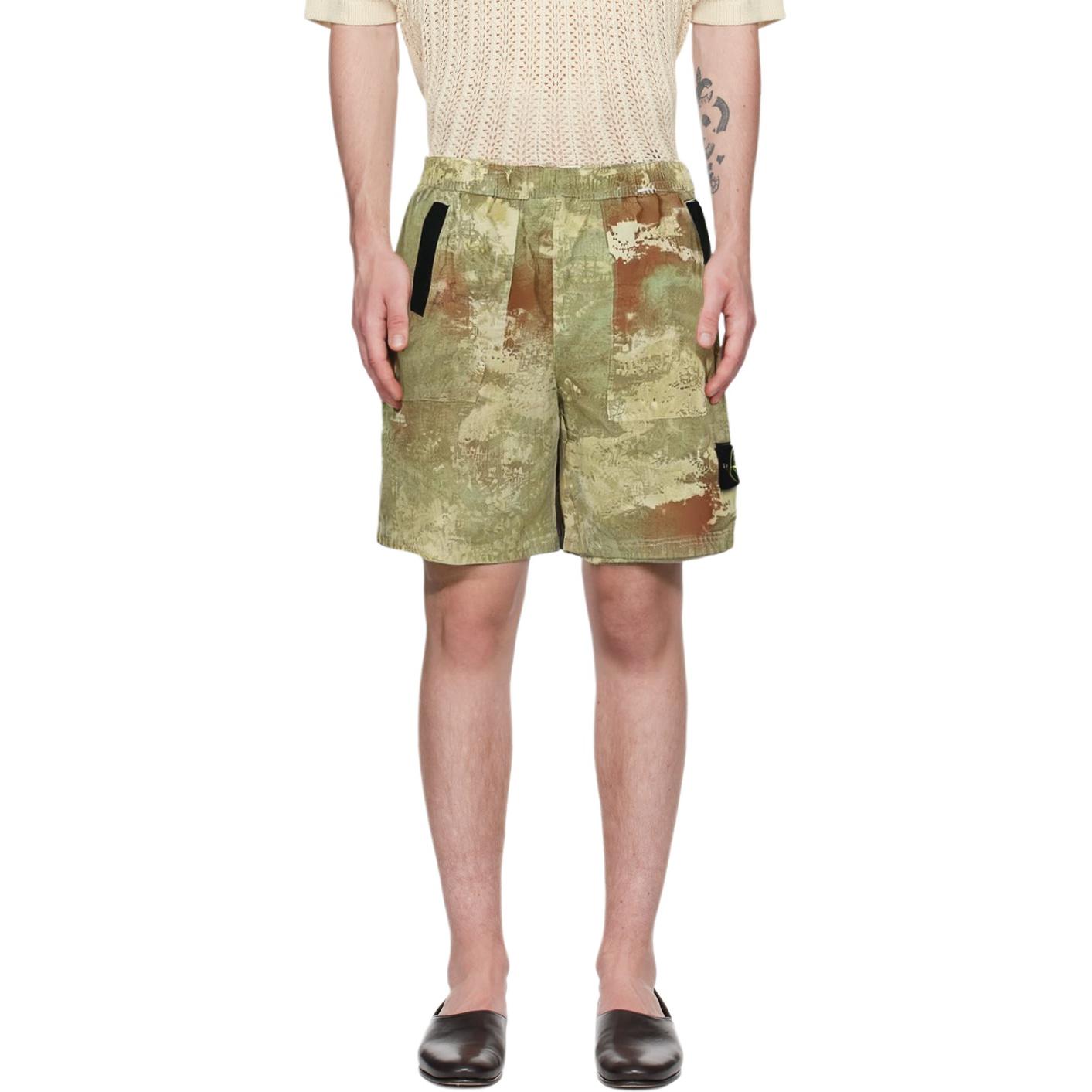 STONE ISLAND Camouflage Printed Loose-Fit Casual Shorts Green 8015L20E1-V0091 圖 5