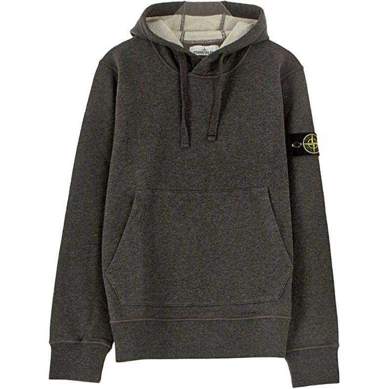 Stone Island Carbon Grey Pullover Hoodie with Solid Color Design 721564151-V0M67