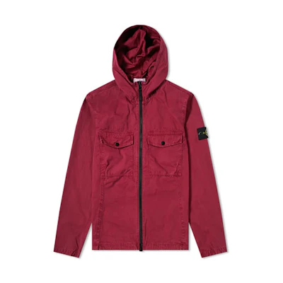 Stone Island Casual Hooded Jacket for Men - Burgundy 6915111WN-V0114