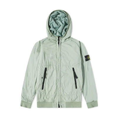 Stone Island Casual Solid Color Zip Hoodie Jacket Gray-Green 771542028-V0055
