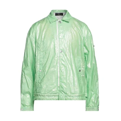 Stone Island Casual Unisex Light Green Long-Sleeve Jacket 761940211-V0051