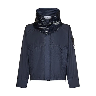 Stone Island Casual Zip Hoodie Jacket Navy Blue 781540623-V0020