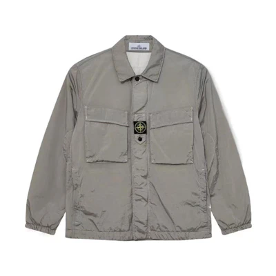 Stone Island Cement Gray Single-Breasted Collared Jacket 7915Q0819-V0097