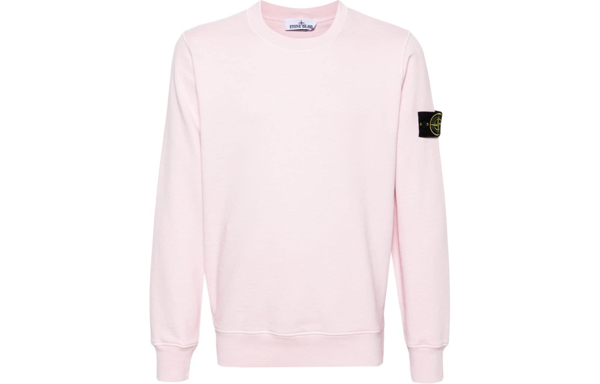 Stone Island Classic Badge Crewneck Sweatshirt Unisex Light Pink Spring/Summer Edition 801563051-V0080