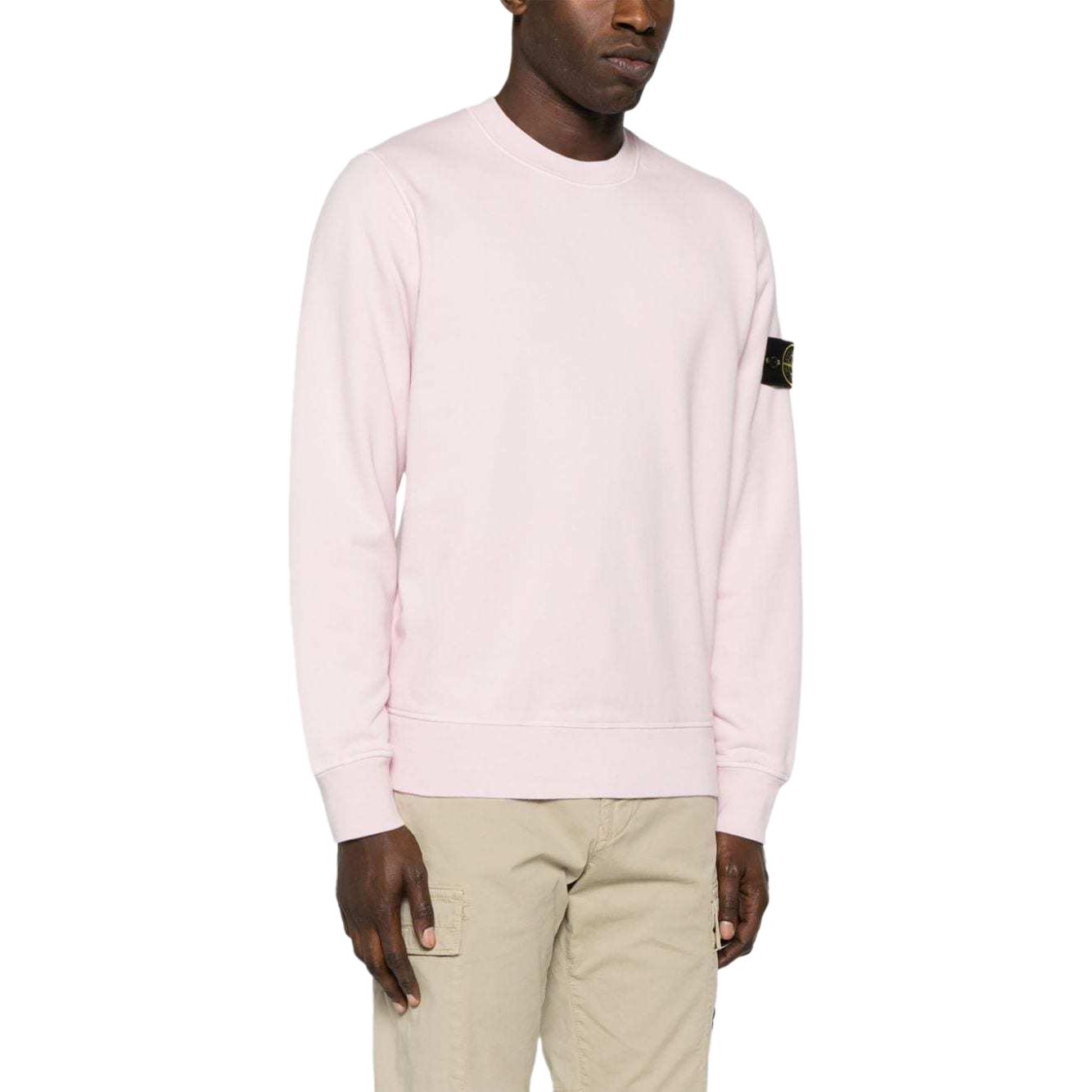 Purchase Stone Island 經典徽章男女同款圓領衫 淺粉 春夏版 801563051-V0080