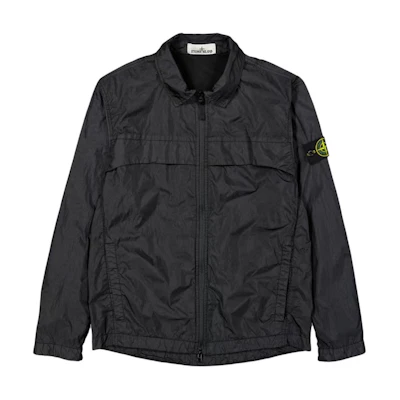 Stone Island Classic Black Zip Jacket with Logo for Men - Spring/Autumn Wear 801510522-V0029