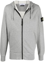 STONE ISLAND Classic CLEANFIT Logo Patch Zip Hoodie Jacket Men Grey Beige 741564251-V0M64 STONE ISLAND Classic CLEANFIT Logo Patch Zip Hoodie Jacket Men Grey Beige 741564251-V0M64