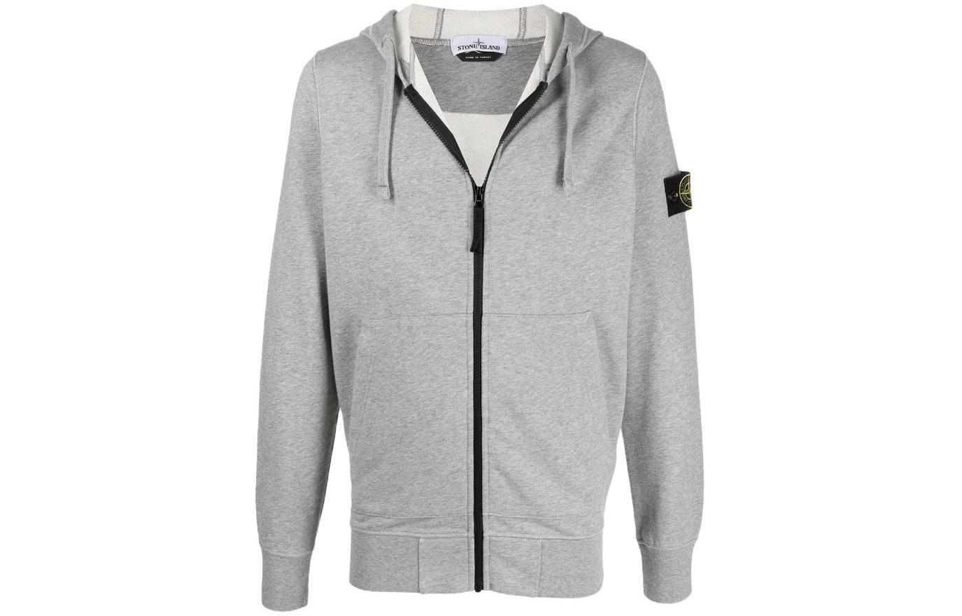 Order STONE ISLAND Sudadera Cremallera Logo Clásico Hombre Gris Beige 741564251-V0M64