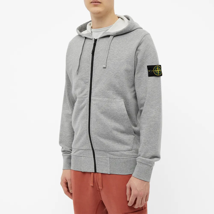 Shop STONE ISLAND Sudadera Cremallera Logo Clásico Hombre Gris Beige 741564251-V0M64