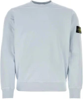 STONE ISLAND Classic Crewneck Logo Badge Sweatshirt Unisex Frost Blue. 801563051-V0041 STONE ISLAND Classic Crewneck Logo Badge Sweatshirt Unisex Frost Blue. 801563051-V0041