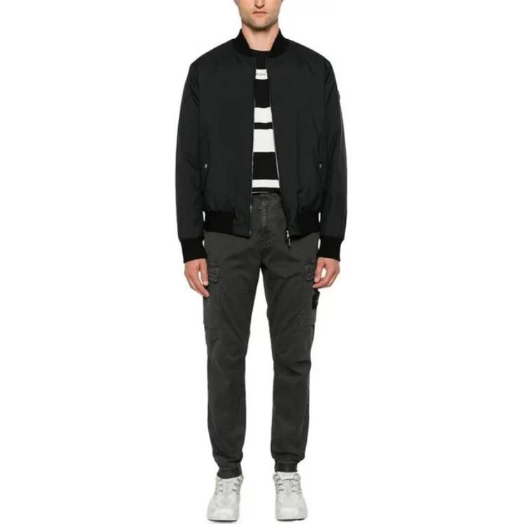 STONE ISLAND Classic Gray Mid-Rise Elastic Straight-Leg Pants for Men. 8115313L1-V0162 圖 3