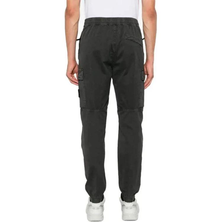 STONE ISLAND Classic Gray Mid-Rise Elastic Straight-Leg Pants for Men. 8115313L1-V0162 圖 5