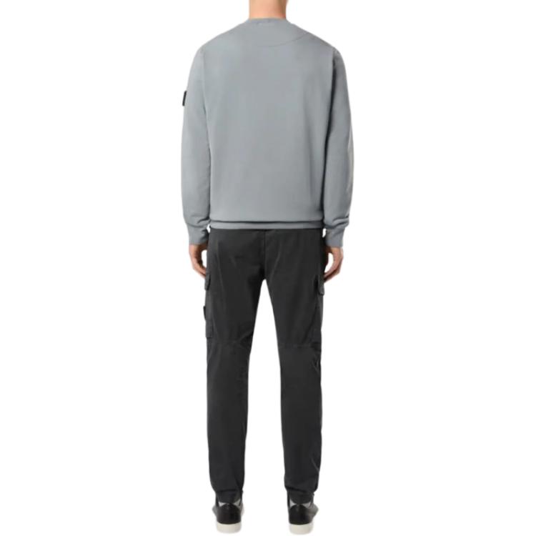 STONE ISLAND Classic Gray Mid-Rise Elastic Straight-Leg Pants for Men. 8115313L1-V0162 圖 6