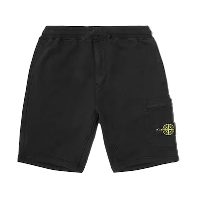 STONE ISLAND Classic Logo Black Casual Shorts Spring Summer . 721564651-V0029