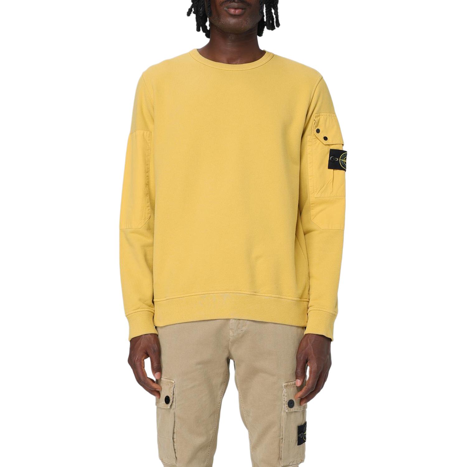 STONE ISLAND Classic Logo Crewneck Sweatshirt Yellow Unisex Fall/Winter 811563920-V0033 圖 2