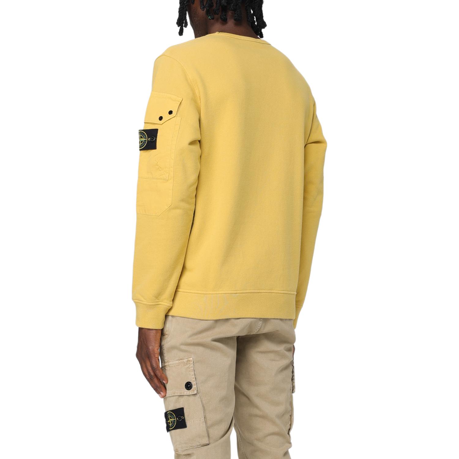 STONE ISLAND Classic Logo Crewneck Sweatshirt Yellow Unisex Fall/Winter 811563920-V0033 圖 3