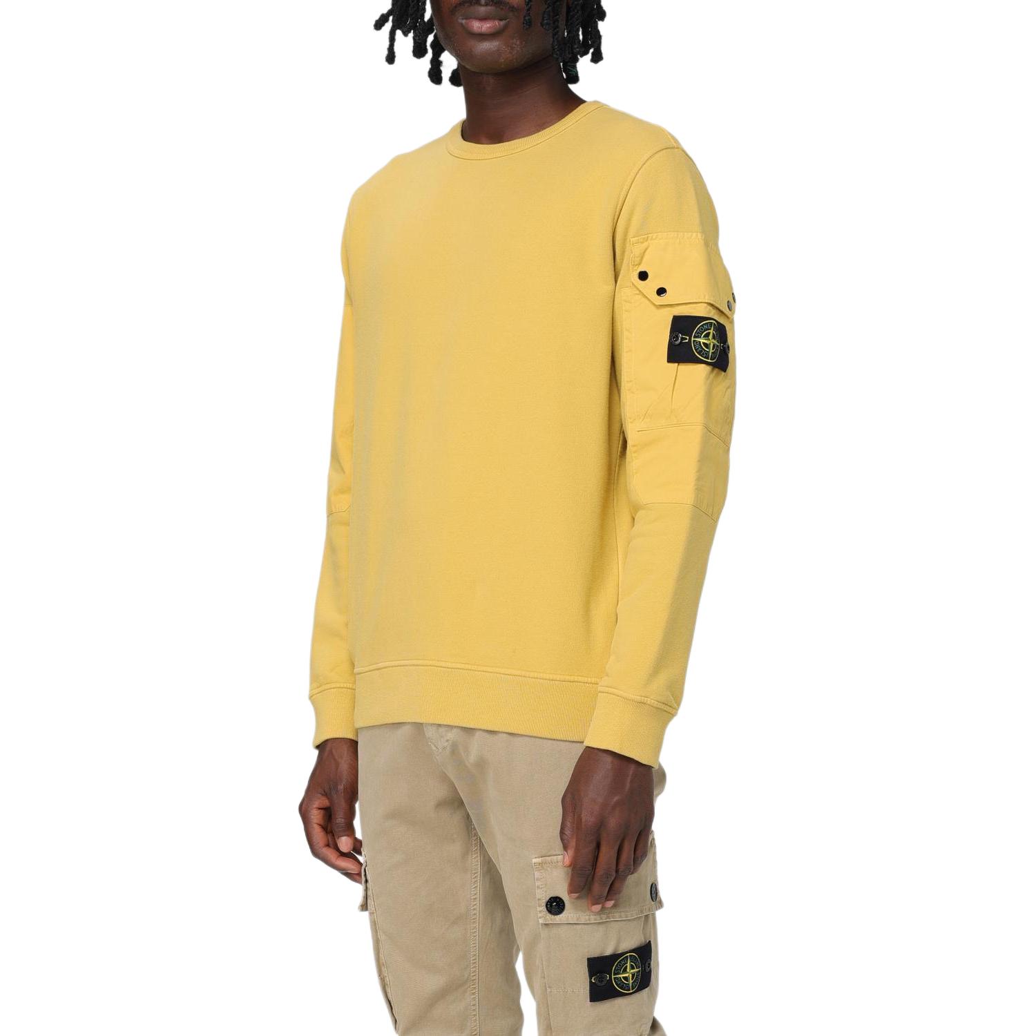 STONE ISLAND Classic Logo Crewneck Sweatshirt Yellow Unisex Fall/Winter 811563920-V0033 圖 4